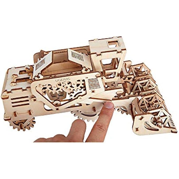 MADE IN EUROPE, 3D WOODEN PUZZLE COMBINE HARVESTER, MECHANICAL MODEL KIT WITH 154 PARTS, DIY, SELF-ASSEMBLY, WOODCRAFT CONSTRUCTION TOY, PERFECT FOR GIFTING, NO GLUE NEEDED, BROWN, UGR-70010 - Image 2